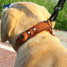 Load image into Gallery viewer, HiFuzzyPet Soft PU Leather AirTag Dog Collar with D-ring
