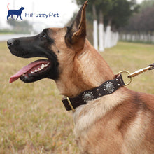 Load image into Gallery viewer, HiFuzzyPet Leather Spiked Dog Collar for Middle &amp; Large Dogs
