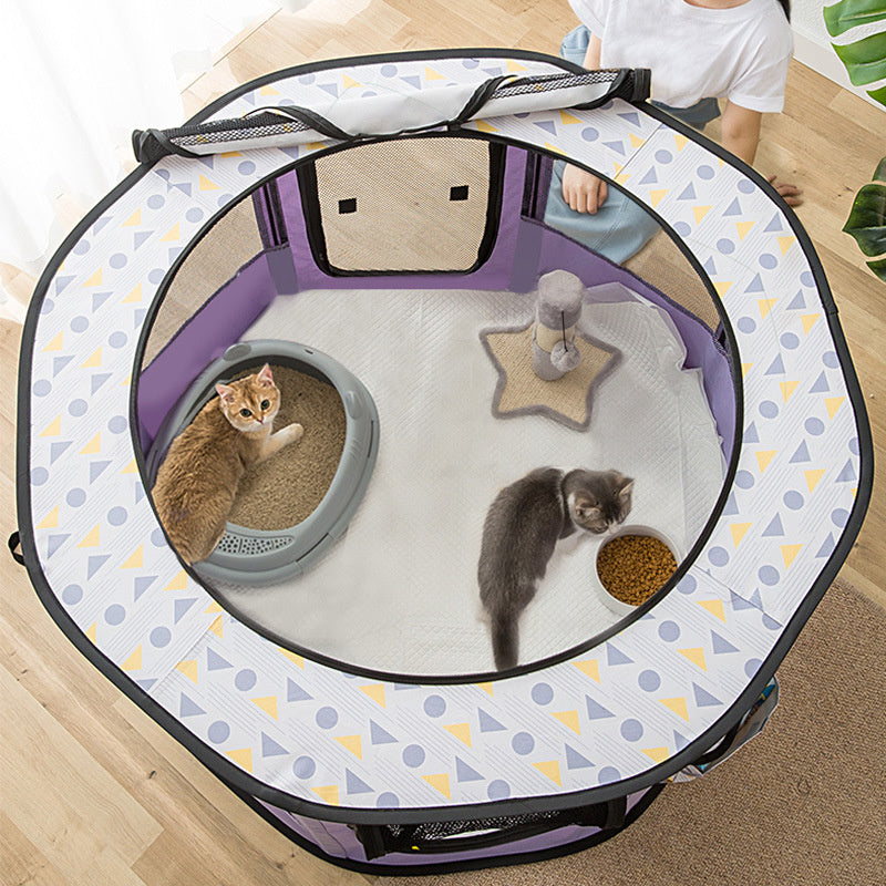 HiFuzzyPet Foldable Round Cat Playpen