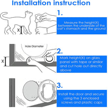 Load image into Gallery viewer, HiFuzzyPet 4 Locking Ways Cat Door For Patios Screen Door &amp; Windows
