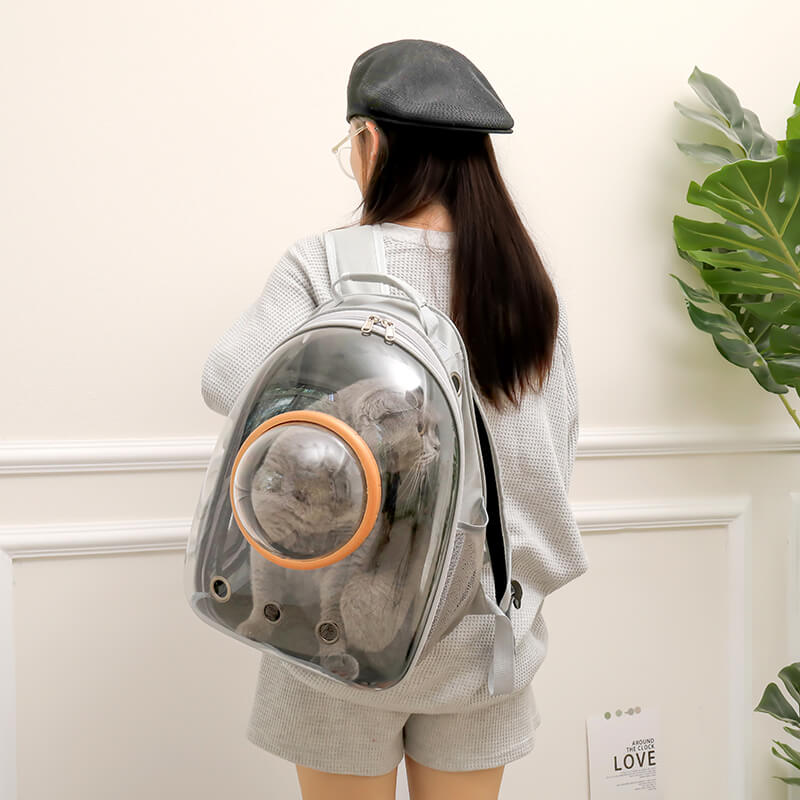 CAT BUBBLE BACKPACK WITH CLEAR WINDOW FOR HIKING-【Front