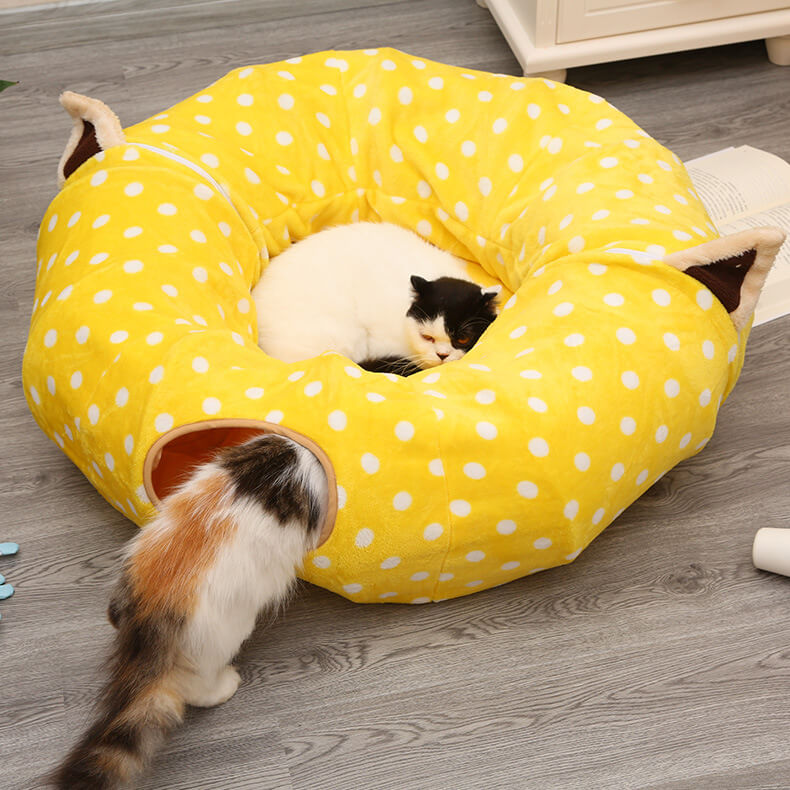 Foldable Cat Tunnel Toys with Central Mat