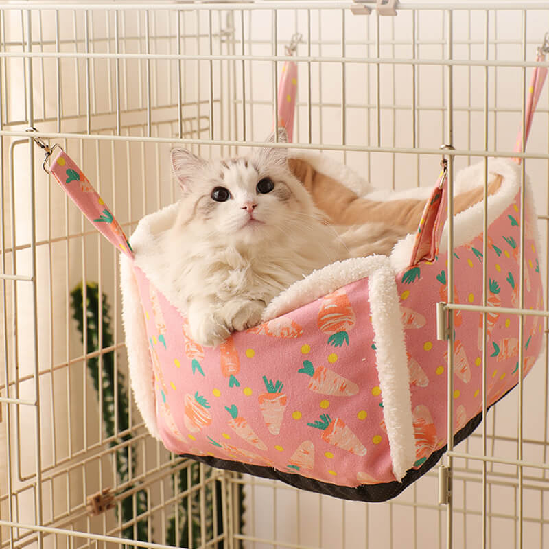 HiFuzzyPet Plush Cat Hammock Bed