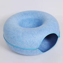 Load image into Gallery viewer, HiFuzzyPet Donut Shaped Felt Cat Cave Bed, Cat Tunnel Bed
