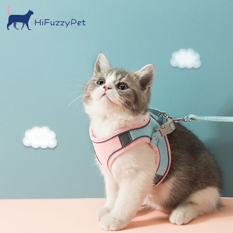 Mesh Small Cat Harness and Leash Set Adjustable Vest Antiescape Proof for  Pet Kitten Easy Control Reflective Puppy Dogs Harness