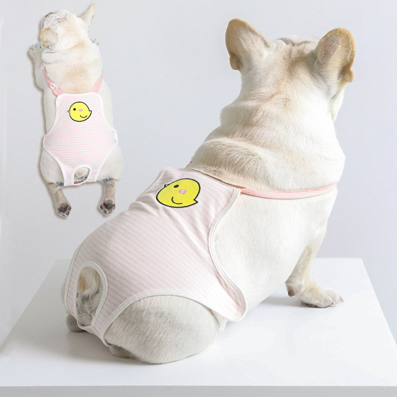 HiFuzzyPet Breathable Cotton Dog Diaper with Suspender