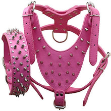 Load image into Gallery viewer, HiFuzzyPet 3pcs Spiked Dog Collars, Pointed Rivets Chest Strap
