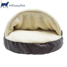 Load image into Gallery viewer, HiFuzzyPet Round Snuggery Hooded Dog Blanket Bed for Dogs and Cats

