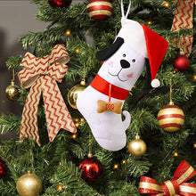 Load image into Gallery viewer, white dog Christmas stockings with 3D face
