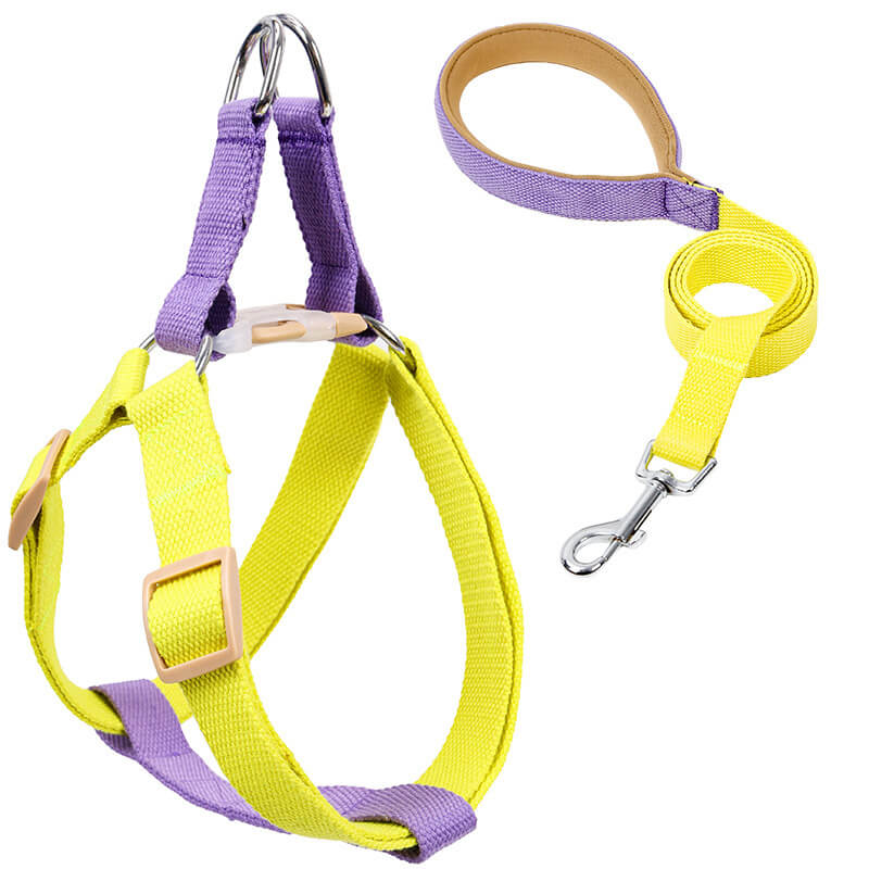 HiFuzzyPet Adjustable Nylon No Pull Dog Harness & Leash