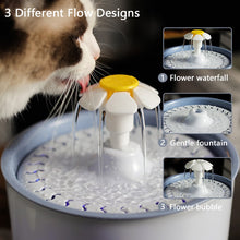 Load image into Gallery viewer, HiFuzzyPet Flower Cat Water Fountain, 67oz/2.0L

