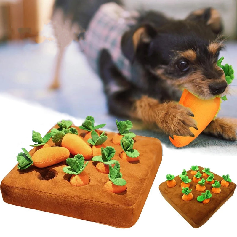 Hide and Seek Carrot, Interactive Dog Toys Feeding Sniff Mat Carrot Plush Toy, for Fun Carrots Harvest Toy Memory Games Training Dogs Puppy Strawberry