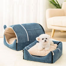 Load image into Gallery viewer, HiFuzzyPet Foldable Cave House Shape Nest Pet Sleeping Bed
