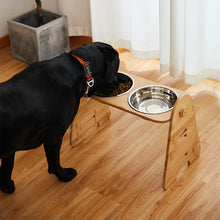 Load image into Gallery viewer, HiFuzzyPet Wooden Elevated Dog Bowls
