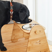 Load image into Gallery viewer, HiFuzzyPet Wooden Elevated Dog Bowls
