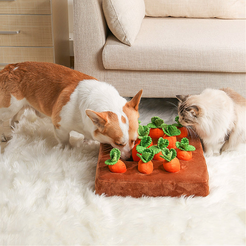 Carrot Plush Toy Dogs Sniff Mat Pet Feeder Interactive Dog Toys for Dogs