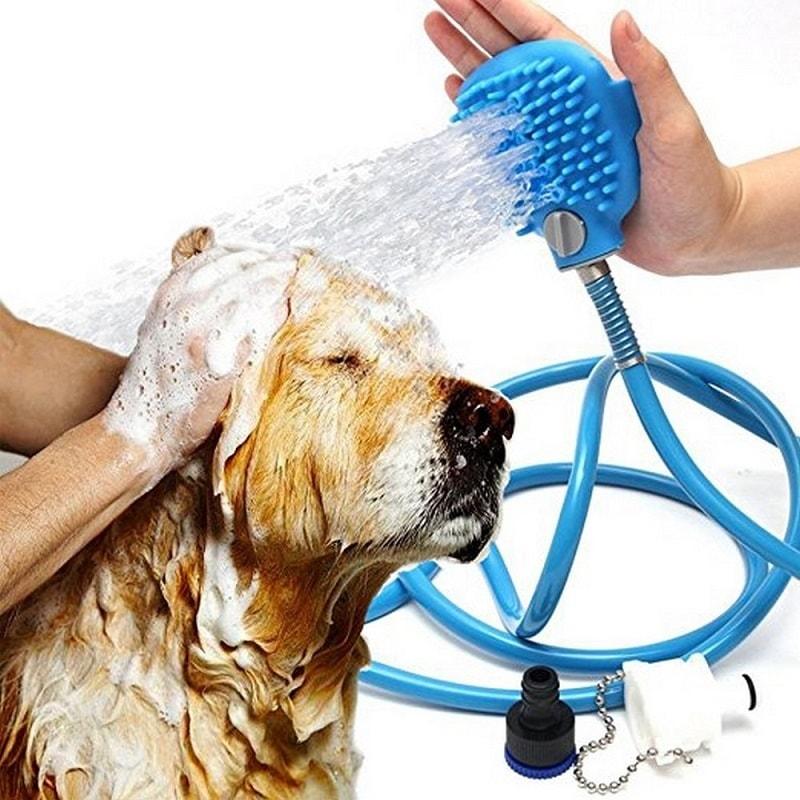 Dog Bath Brush Sprayer and Scrubber @