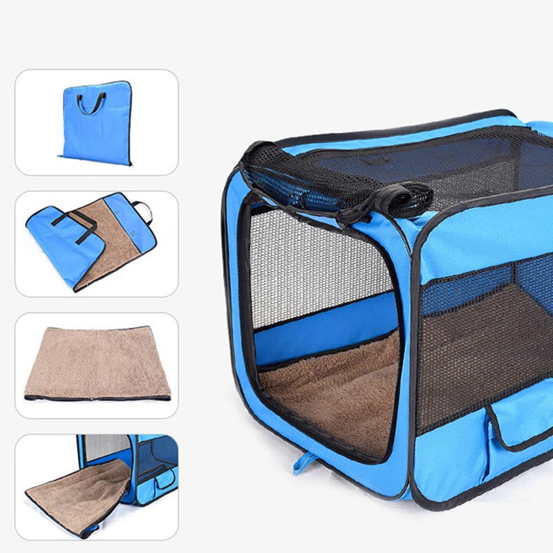 HiFuzzyPet Folding Comfortable Dog Travel Crate